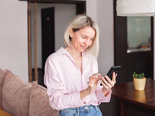 woman using mobile